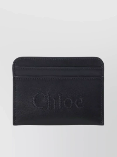 Chloé Slim Rectangular Card Holder In Black