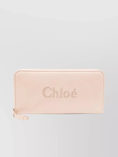 Chloé Sense Logo-embroidered Wallet In Pastel