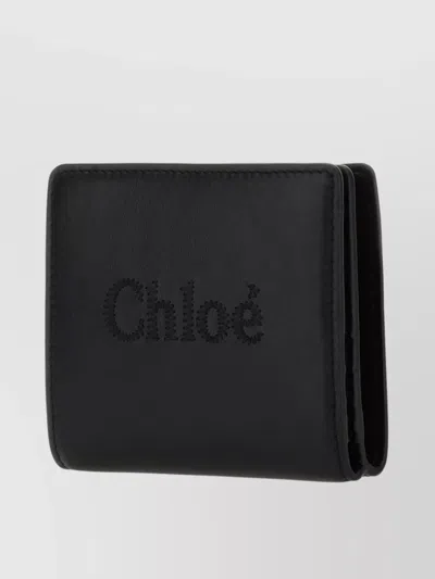 Chloé Sense Smooth Calf Leather Bifold Wallet In Black