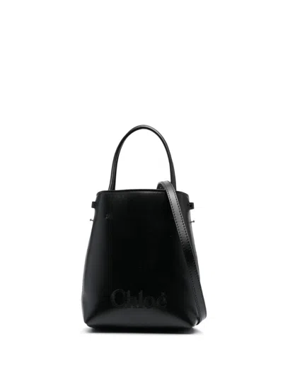 Chloé Sense Stitched Logo Mini Bag In Schwarz