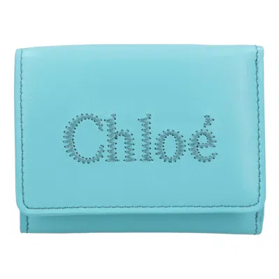 Chloé Sense Tri-fold Wallet Blue