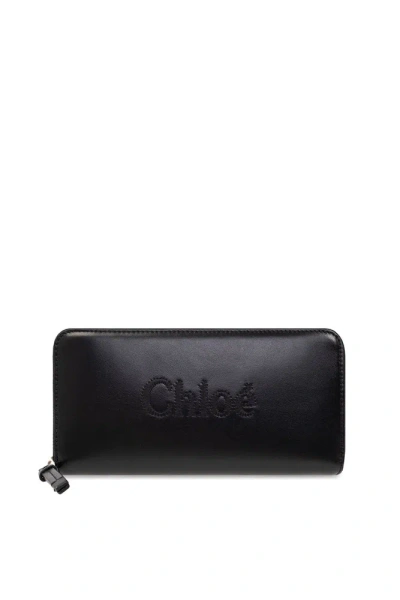 Chloé Sense Zipped Long Wallet In Black