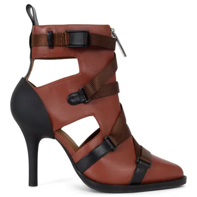 Pre-owned Chloé Chloe Sepia Brown Leather 2018 Tracy Cut-out Ankle Boots Shoes 37