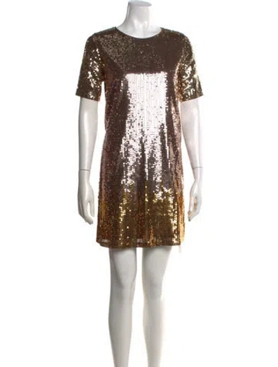 Pre-owned Chloé Sequin Mini Dress In Gold/metallic