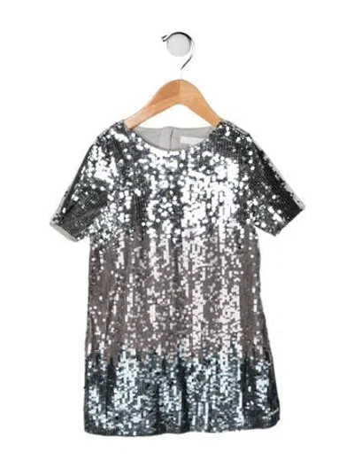 Pre-owned Chloé Babies' Sequin Short Sleeve Dress In Silver