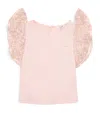 Chloé Sequin-sleeve Logo Top In Pink