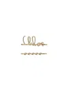 Chloé Set Of 2 Hair Clips "iconic" In Gold