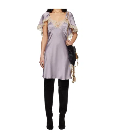 Chloé Shawl Mini Dress In Purple