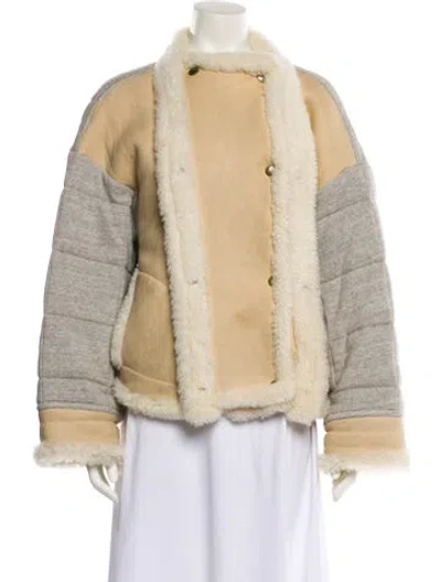 Pre-owned Chloé Shearling Fur Jacket In Gray