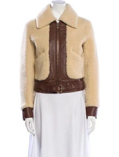 Pre-owned Chloé Shearling Fur Jacket In Neutral