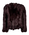 Chloé Oversized Shearling Short Coat In Burgundy