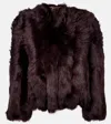 Chloé Oversized Shearling Short Coat In Brown