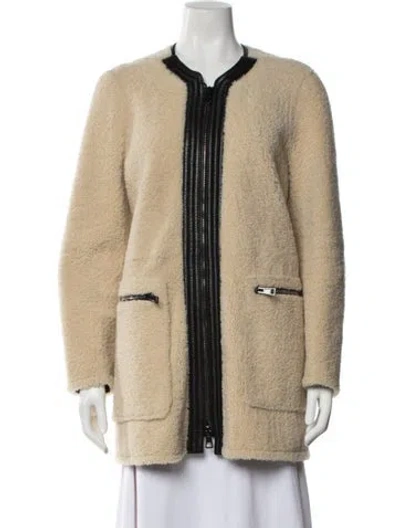 Pre-owned Chloé Shearling Jacket In Neutral