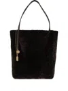 Chloé Shearling Panelled Tote Bag In Brown