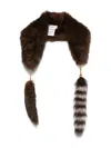 Chloé Embellished Shearling Scarf In Brown
