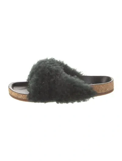 Pre-owned Chloé Shearling Slides In Black