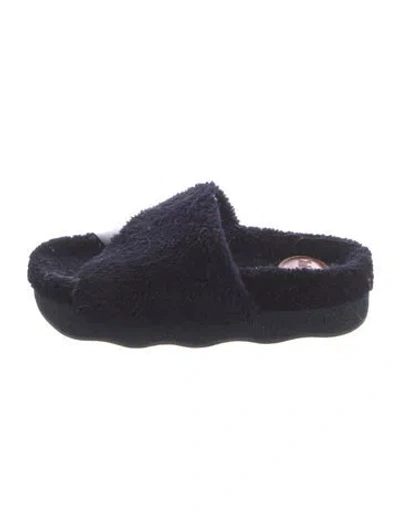 Pre-owned Chloé Shearling Slides In Black