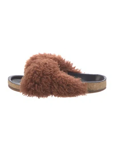 Pre-owned Chloé Shearling Slides In Multi
