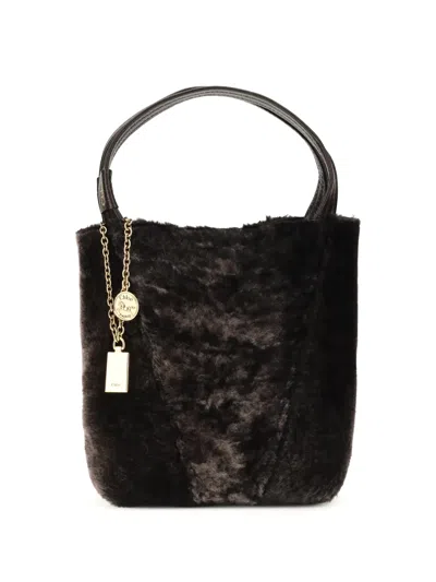 CHLOÉ SHEARLING SPIN TOTE BAG