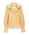 Chloé Shearling Trim Aviator Jacket