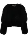 Chloé Cropped Shearling Jacket In 蓝色