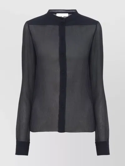Chloé Sheer Button-up Blouse In Blue