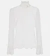 Chloé Sheer Floral Lace Blouse In White