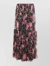Chloé Sheer Overlay Tiered Floral Skirt