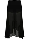 Chloé Flowing Silk Georgette Trousers In Black