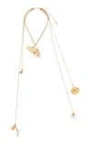 Chloé Shell And Pearl Wrap Pendant Necklace In Gold