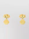 Chloé Shell Design Textured Metal Earrings In Gold