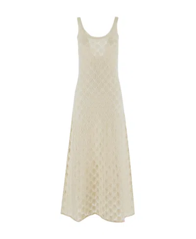 Chloé Shell-knit Cashmere Dress In White