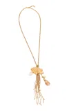 Chloé Shell; Pearl And Chain Pendant Necklace In Gold