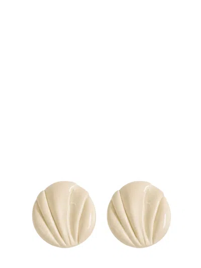 Chloé Chloè Shell Shape Brass Earrings - Mini In Gray