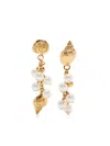 Chloé Womens Vintage Gold Shell-motif Pendant Brass Earrings In Gold