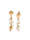 Chloé Womens Vintage Gold Shell-motif Pendant Brass Earrings In Gold