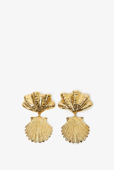 Chloé Shells Earrings In Vintage Gold