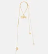 Chloé Shells Scarf Necklace Layered Pearl Pendant In Brown