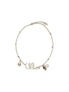 Chloé Pearl Detail Gold-tone Finish Necklace In Gold