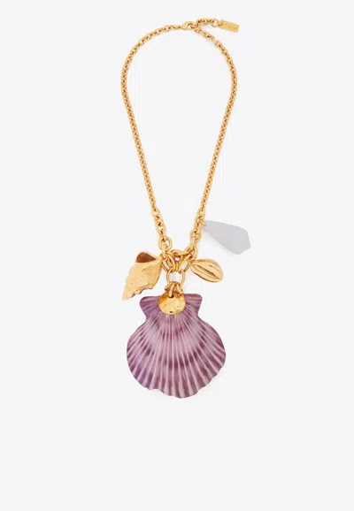 Chloé Shells Pendant Chain-link Necklace In Gold