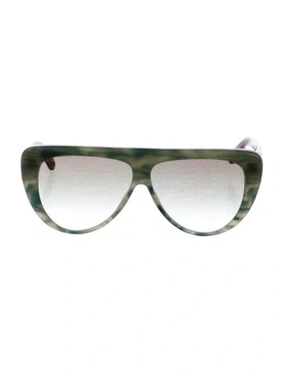 Pre-owned Chloé Shield Gradient Sunglasses In Green