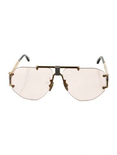 Pre-owned Chloé Shield Mirrored Sunglasses In Gold