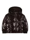Chloé Kids Shiny Hooded Puffer Jacket In Black