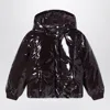 Chloé Shiny Burgundy Down Jacket In Black