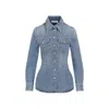 Chloé Long-sleeved Denim Shirt In Blue