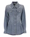 Chloé Long-sleeved Denim Shirt In Blue