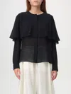 Chloé Black Blouse With Cape In Schwarz