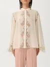 Chloé Silk Georgette And Lace Blouse In Neutral