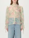 Chloé Floral Silk Balloon-sleeve Button-down Top