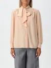 Chloé Scarf-neck Silk Georgette Blouse In Pink